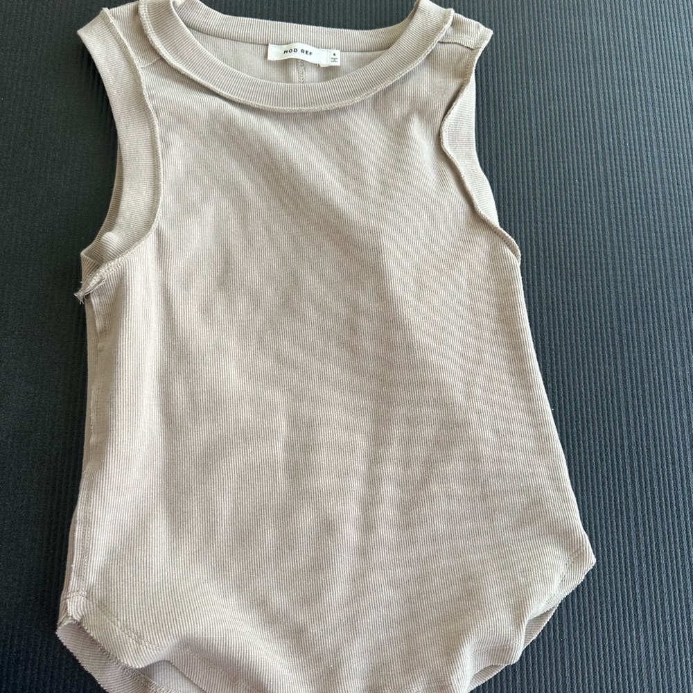 Mod Ref Women's Sleeveless Tan Muscle Tee